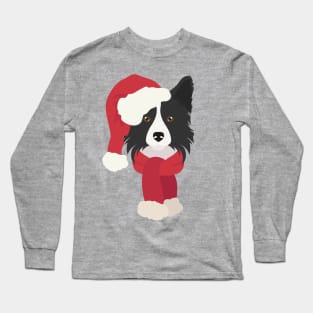 Christmas Border Collie Dog Long Sleeve T-Shirt